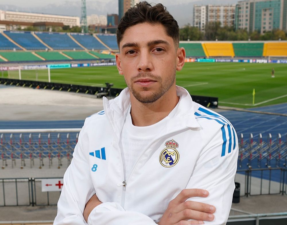 Federico Valverde en la previa del partido ante Kairat de Kazajistán Federico Valverde en la previa del partido ante Kairat de Kazajistán