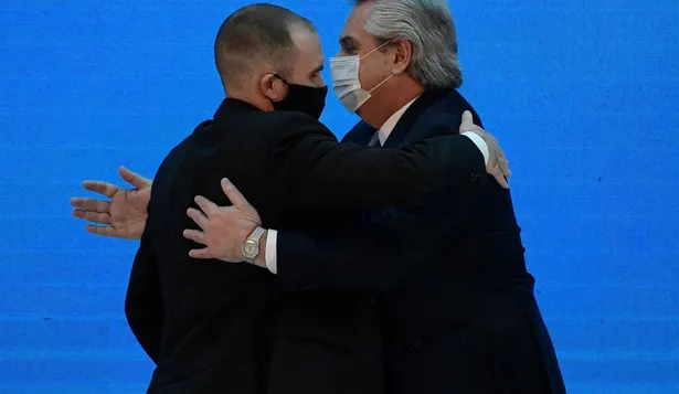 El ministro de Economía argentino, Martín Guzmán, y el presidente Alberto Fernández