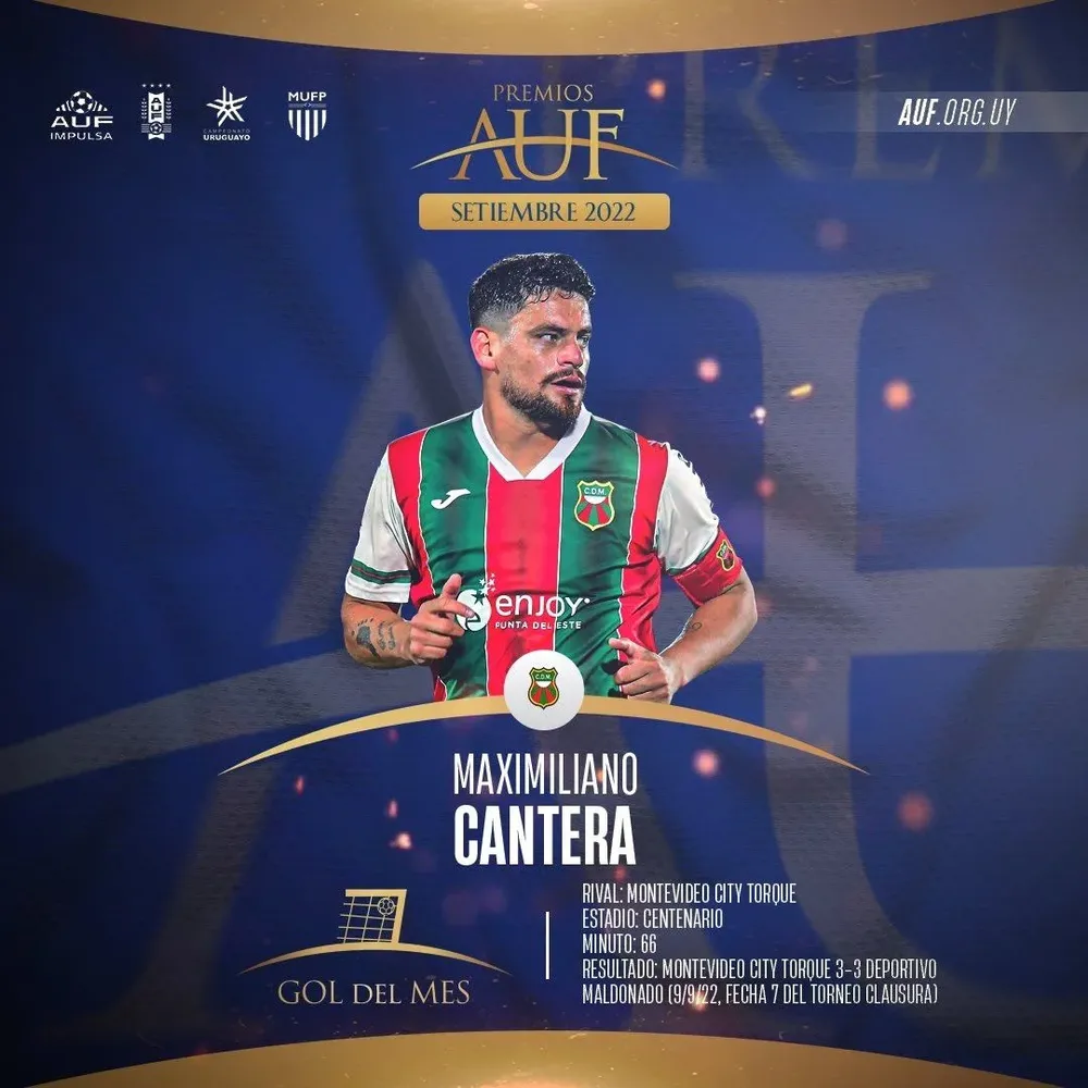 Maxi Cantera hizo el mejor gol de setiembre