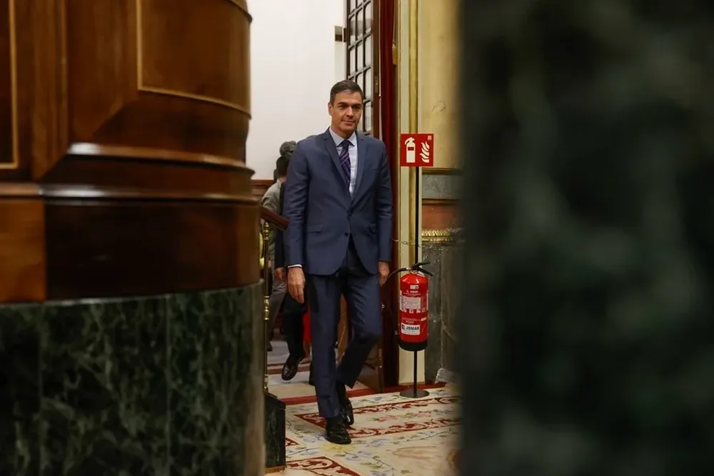 El presidente del Gobierno en funciones Pedro Sánchez a su llegada a un pleno del Congreso