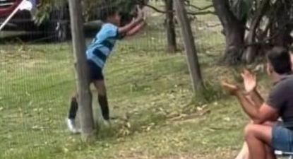Leo Gargano celebra su gol ante el tejido