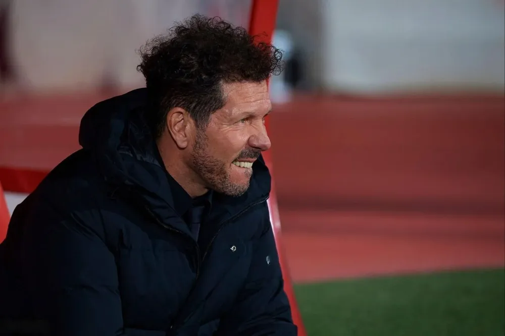 Simeone en rueda de prensa.