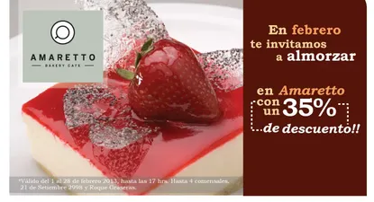 Elegí lo que quieras del delicioso menú de Amaretto y descontále 35%