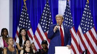 Trump en un evento de campaña en Wisconsin