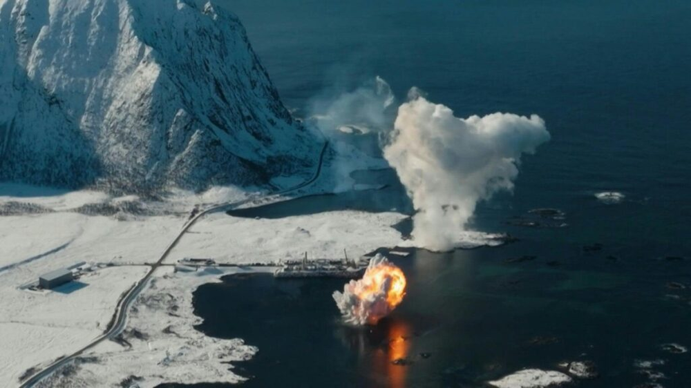 Momento de la explosión del cohete Spectrum.
