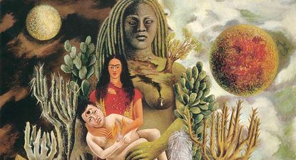 "El abrazo de amor del Universo, la Tierra (México), yo, Diego y el señor Xólotl", de Frida Kahlo, forma parte de la colección de Jacques y Natasha Gelman.