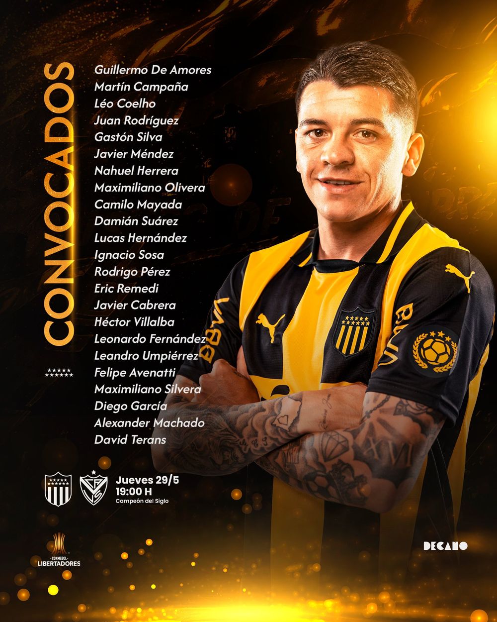 Los convocados de Peñarol ante Vélez Los convocados de Peñarol ante Vélez