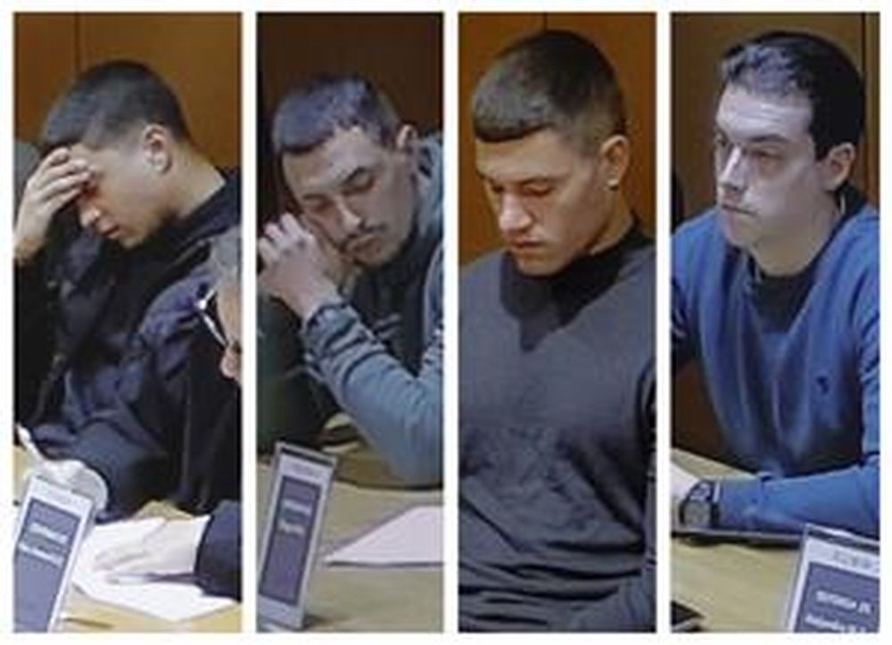 Los acusados del crimen de Samuel Luiz en A Coruña. Foto: EFE.