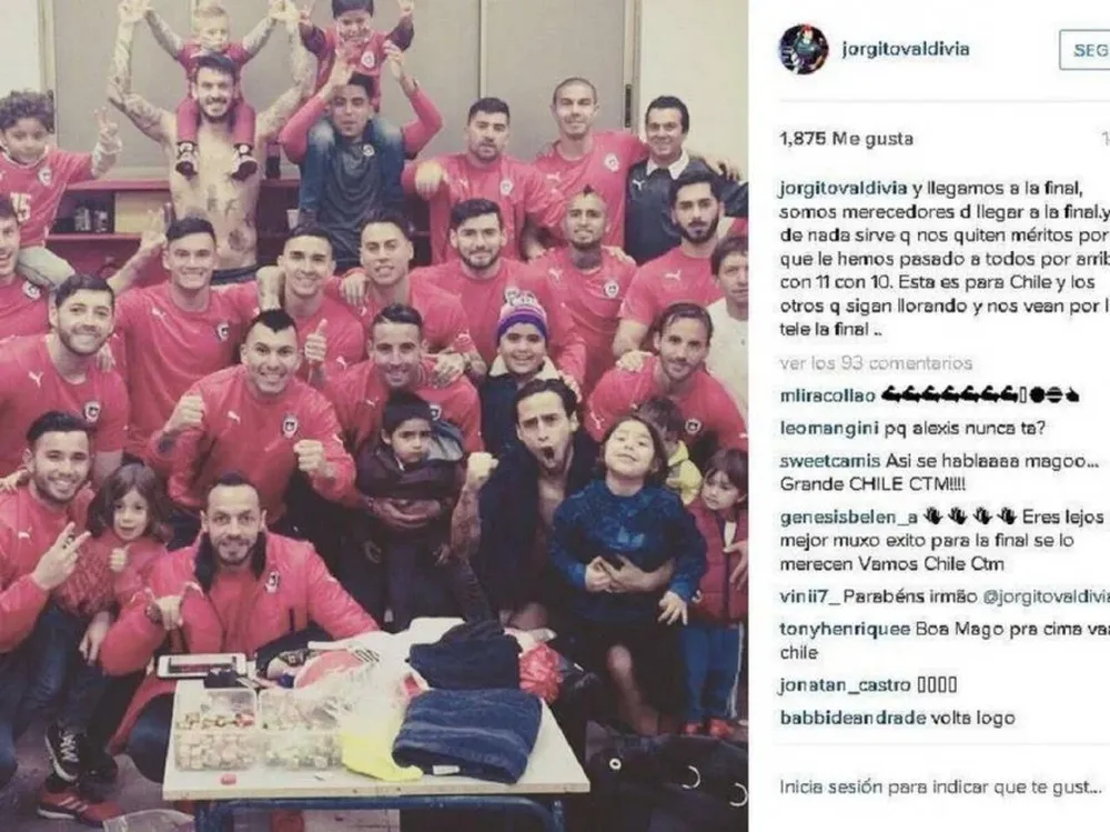 El mensaje de Valdivia en Instagram