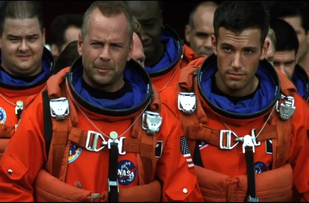 Bruce Willis y Ben Affleck en Armageddon