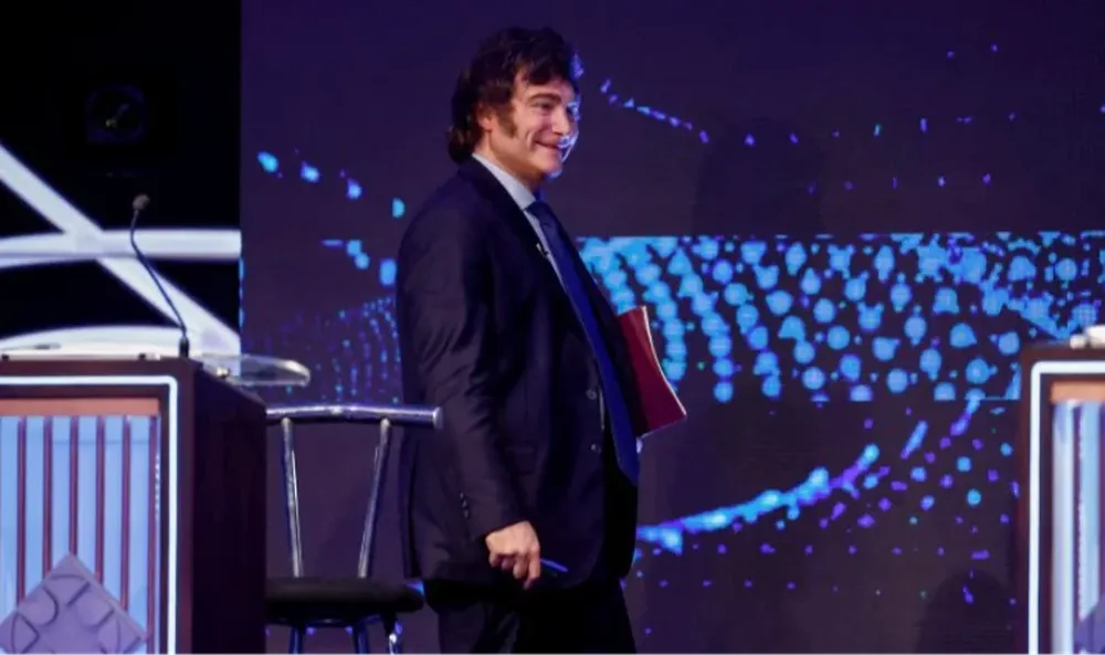 Javier Milei en una de sus últimas exposiciones