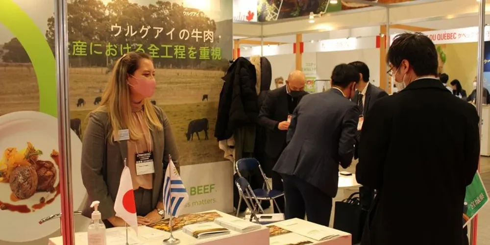 El stand de Uruguay en Foodex 2021.