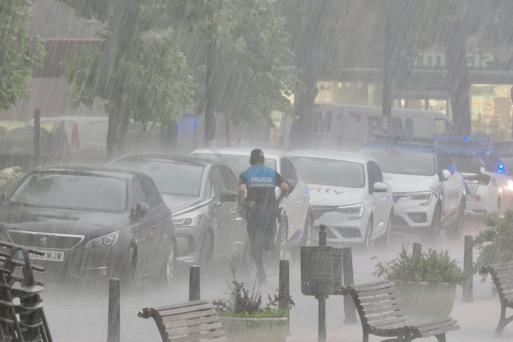 Imágenes de la tormenta en Valladolid, España.