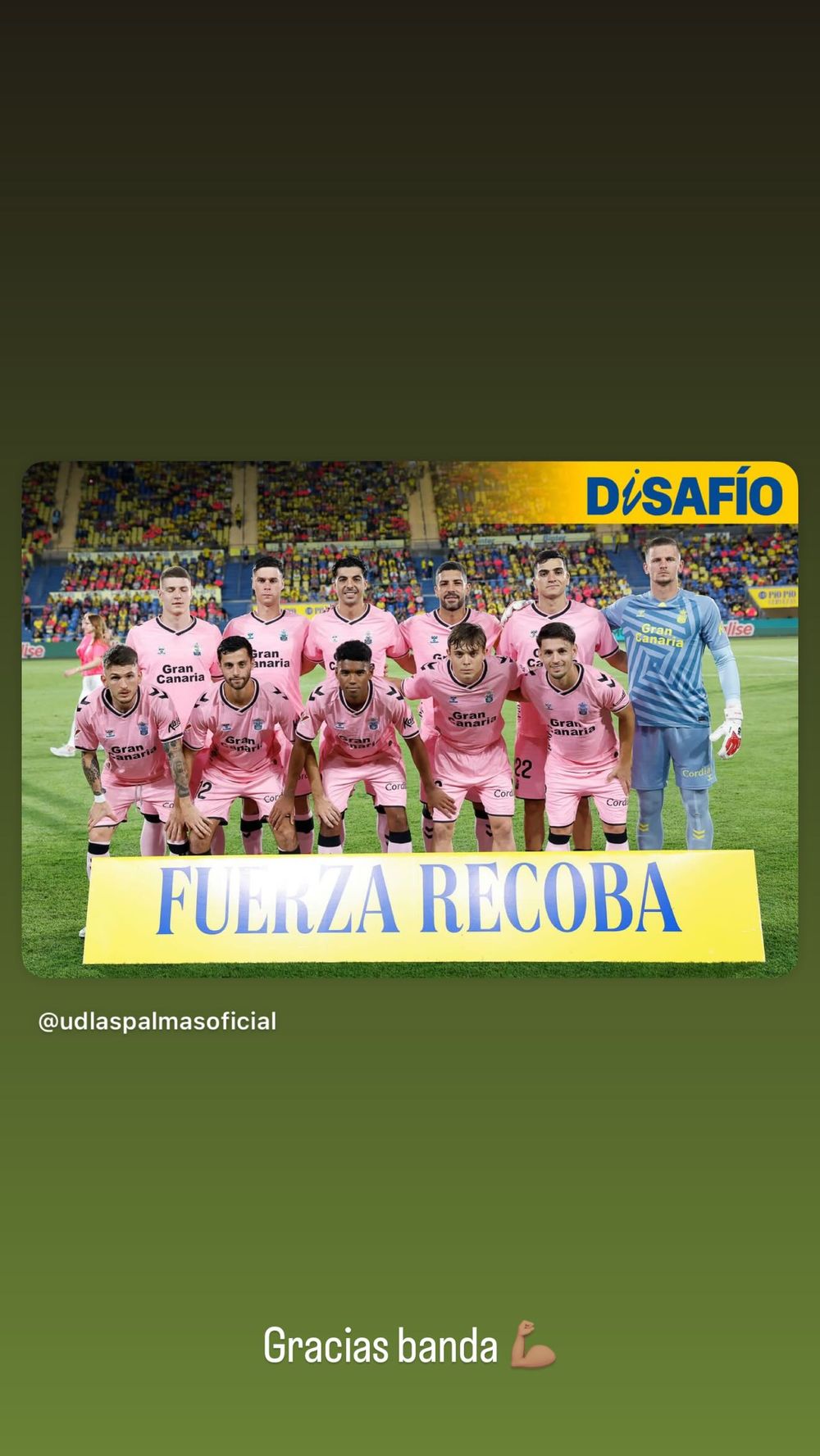 El agradecimiento de Jeremía Recoba a sus compañeros de Las Palmas por su apoyo tras su lesión