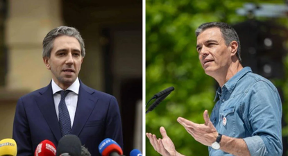 El primer ministro de Irlanda, Simon Harris, y el presidente del Gobierno español, Pedro Sánchez
