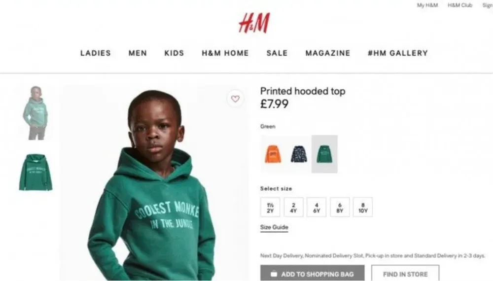 La polémica publicidad que fue retirada de la web de H&M
