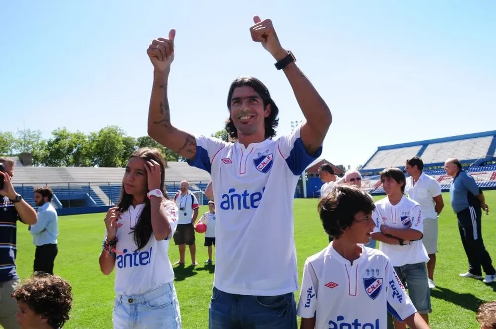 Abreu con su hija en el Parque Central