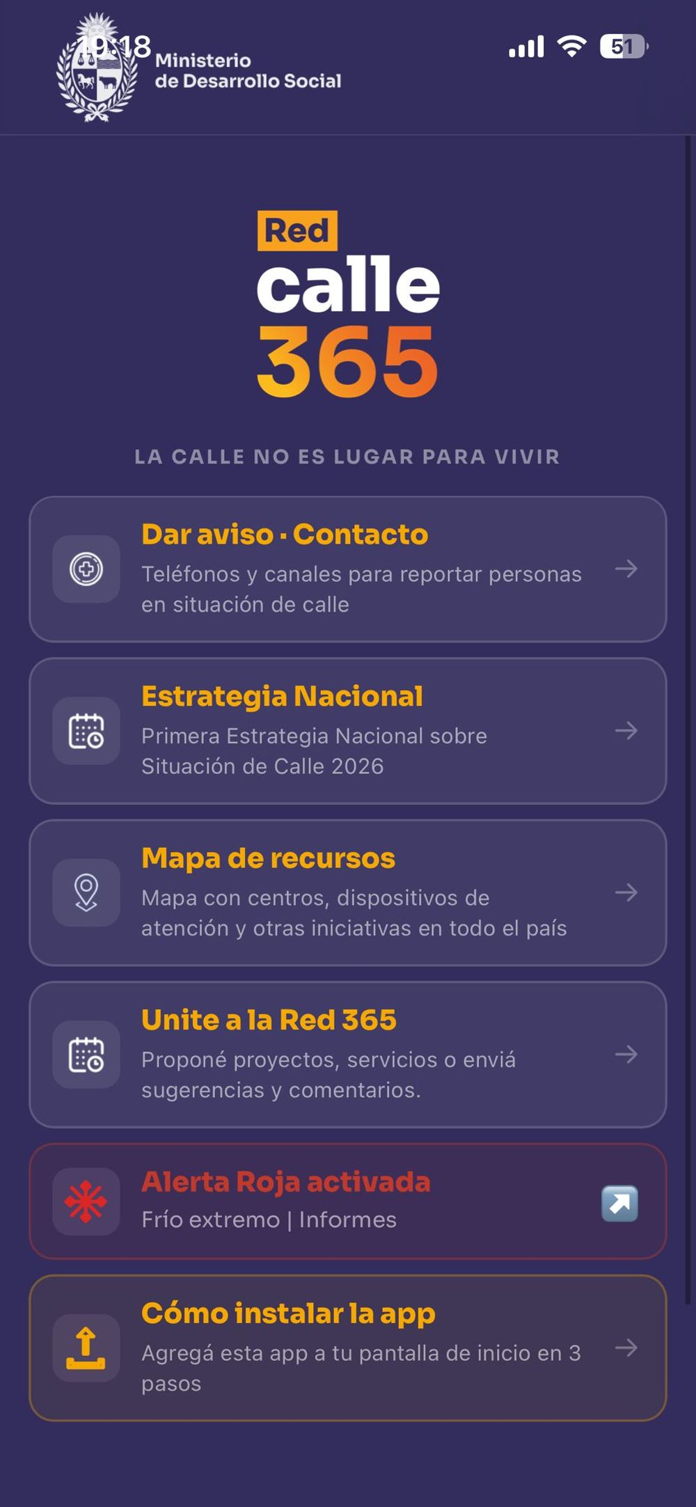 Así se ve la aplicación del Mides