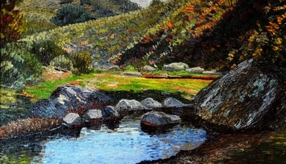 Paisaje, un óleo sobre tela del argentino José Malanca