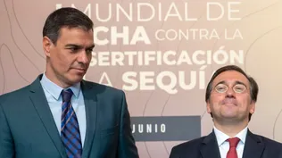El presidente Pedro Sánchez y el ministro de Asuntos Exteriores, José Manuel Albares.
