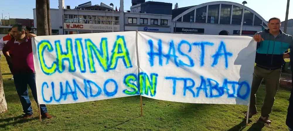 Una de las movilizaciones realizadas por los trabajadores del frigorífico Rosario.