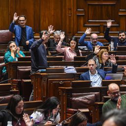 Bancada del Frente Amplio durante la votación del proyecto de Presupuesto