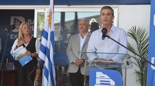 BROU en la Expoactiva Nacional: Álvaro García expuso en su condición de presidente designado para el directorio del banco.