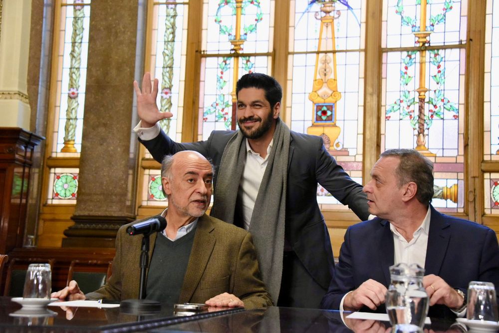 Archivo: Pablo Mieres, Andrés Ojeda y Álvaro Delgado durante la campaña electoral de 2024