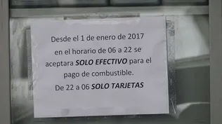 Así avisan a los clientes en las estaciones del Maldonado acerca de la medida adoptada