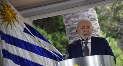 Luiz Inácio Lula da Silva, presidente de Brasil, en su visita a Uruguay