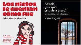 Las portadas de Los nietos nos cuentan cómo fue y Abuelo, ¿por qué estuviste preso?; ambos muestran el impacto de la dictadura en las familias rioplatenses