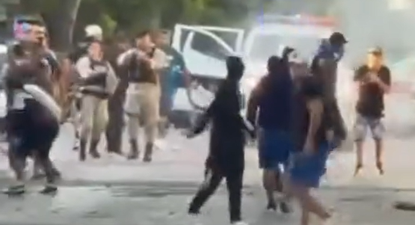 Incidentes entre hinchas de Nacional y Millonarios de Colombia en las inmediaciones del Gran Parque Central