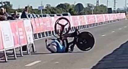 Mariana García Britos cayó muy mal en la llegada de la contrarreloj de ciclismo de los Juegos Odesur