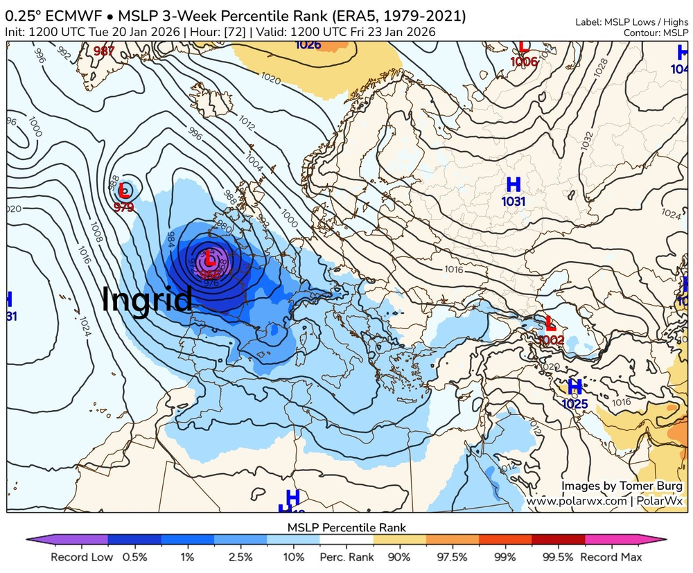 La borrasca Ingrid, llega a España.