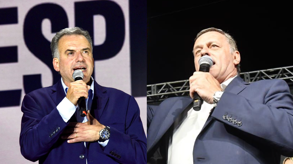 Yamandú Orsi y Álvaro Delgado. Archivo