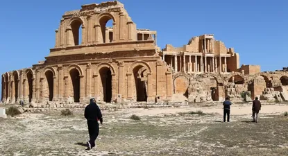 Anfiteatro romano de la antigua ciudad de Sabratha