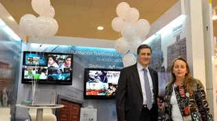 Director de Fundación Telefónica, José Pedro Derrégibus y la gerenta de Fundación Telefónica, María Noel Orellano