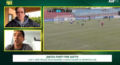 Luis Suárez y Jero Freixas miraban el partido de Deportivo LSM por la Divisional D ante Nuevo Casabó, y el goleador gritó el gol con alegría