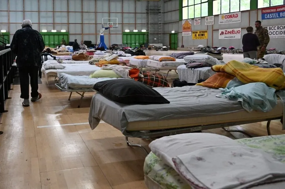 Refugiados por las inundaciones en Italia