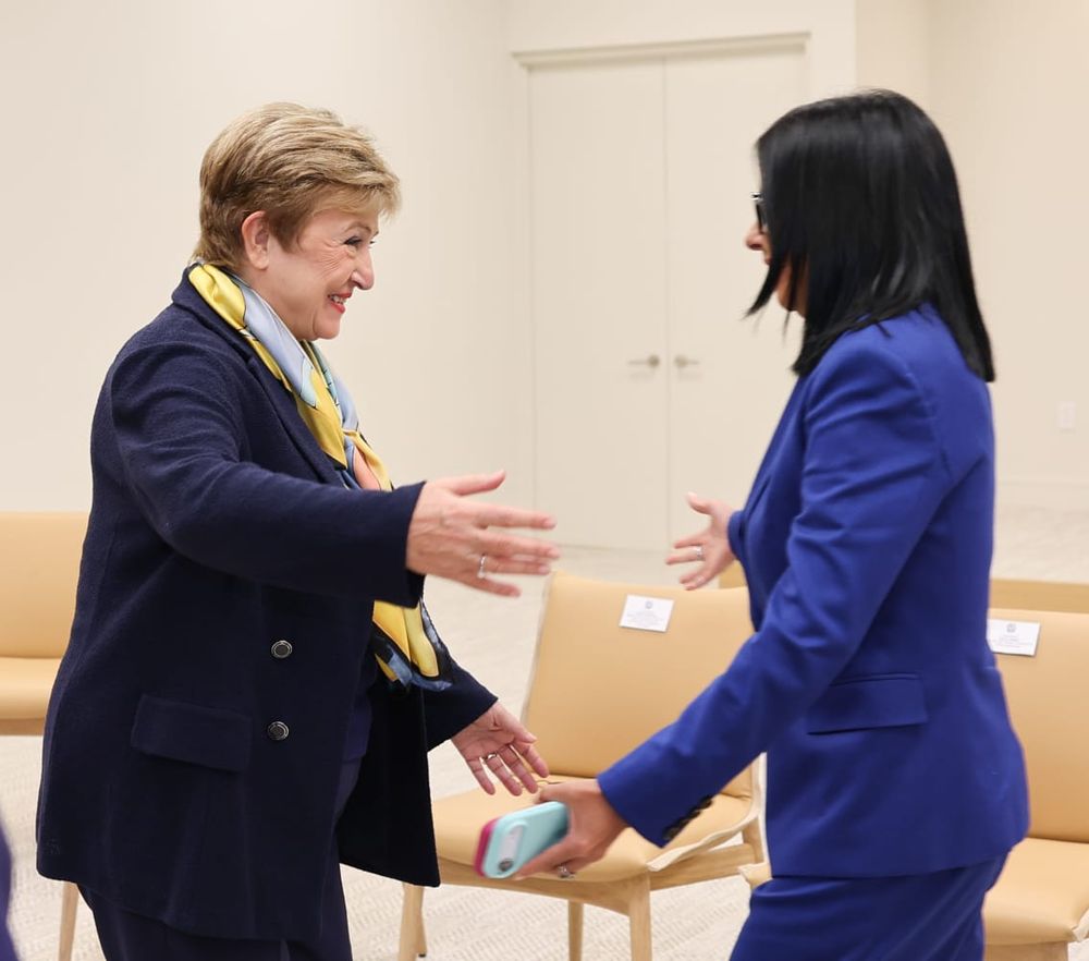 Delcy Rodríguez y Kristalina Georgieva, directora gerente del FMI