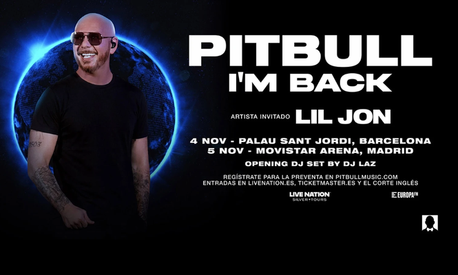 Pitbull confirma su regreso a España: se presentará en Barcelona y Madrid a finales de 2026