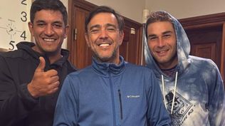 Diego Polenta, Álvaro Recoba y Rafael García en La Coloña FC