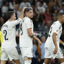 Festejo de Federico Valverde en Real Madrid