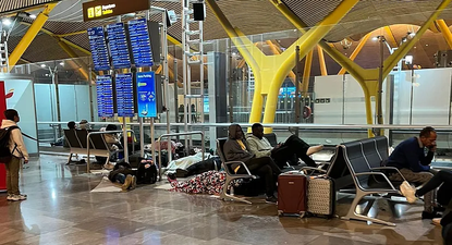 Indigentes durmiendo en Barajas
