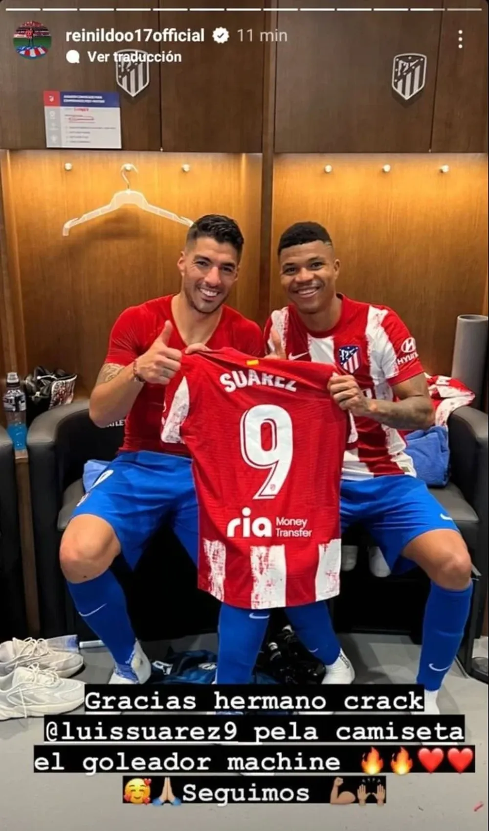Luis Suárez y Reinildo en Atlético de Madrid
