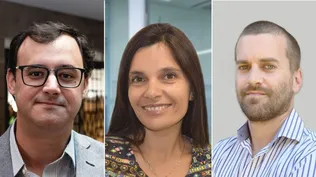 Juan Muxi de PedidosYa, Magdalena Perutti de KPMG y Pedro Saravia de Tiendamia