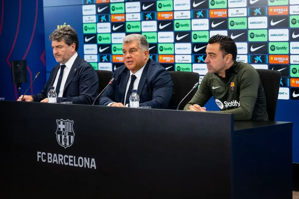 Laporta en rueda de prensa.