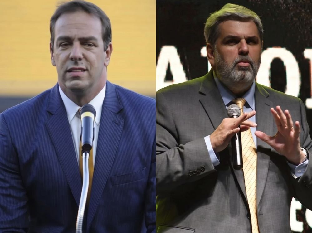 Ignacio Ruglio y Evaristo González previo a las elecciones de Peñarol