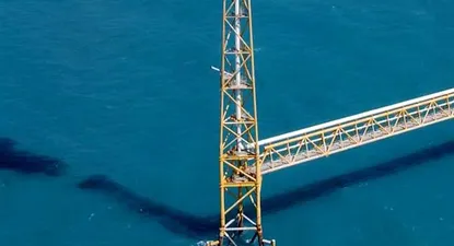 México- Foto de un pozo de petróleo en la Sonda de Campeche