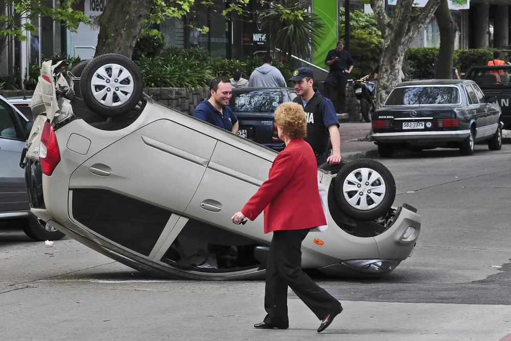 Jueves 17. Accidente en la esquina de Benito Blanco y Pagola